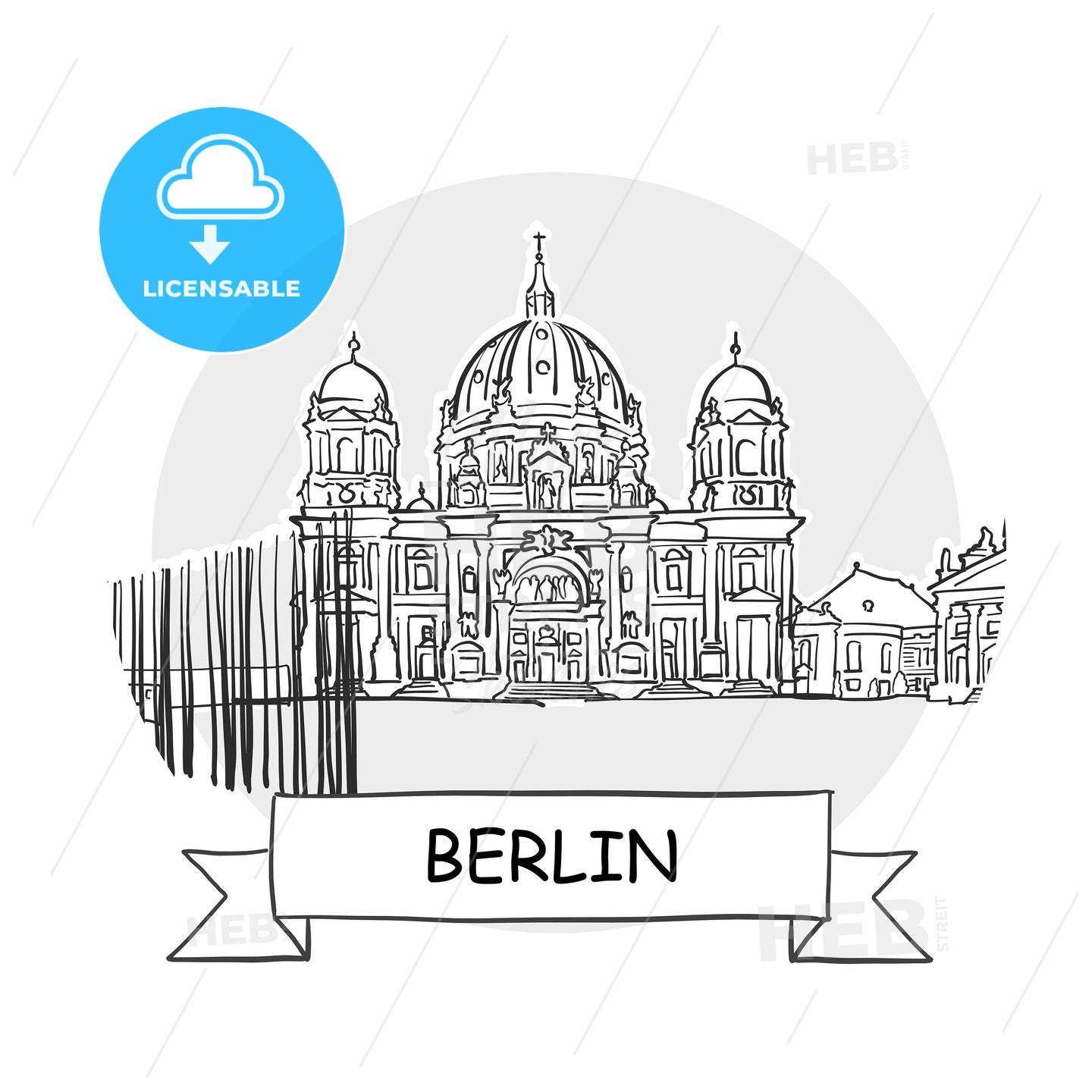 Berlin Cityscape Vector Sign – instant download