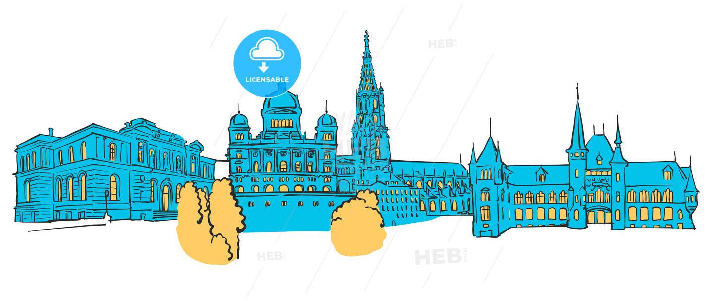 Bern Colored Panorama – instant download