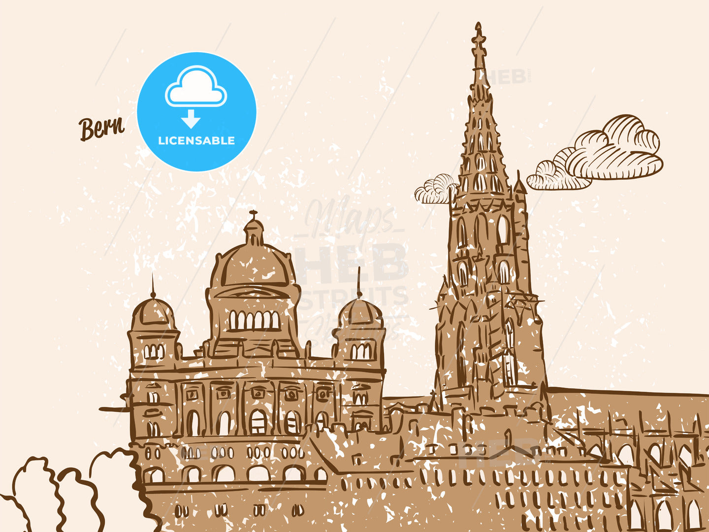 Bern, Switzerland, Greeting Card – instant download