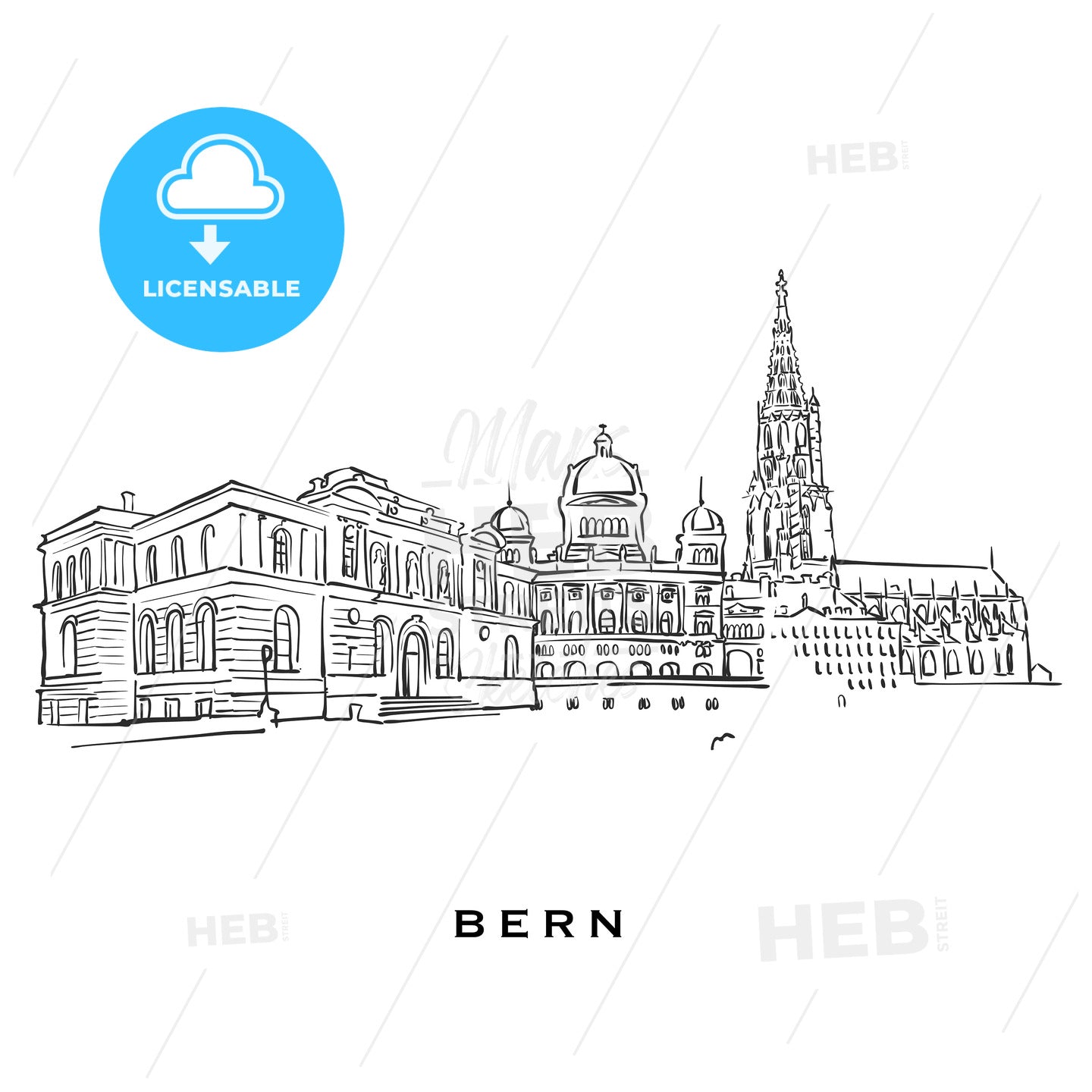 Bern Switzerland famous architecture – instant download