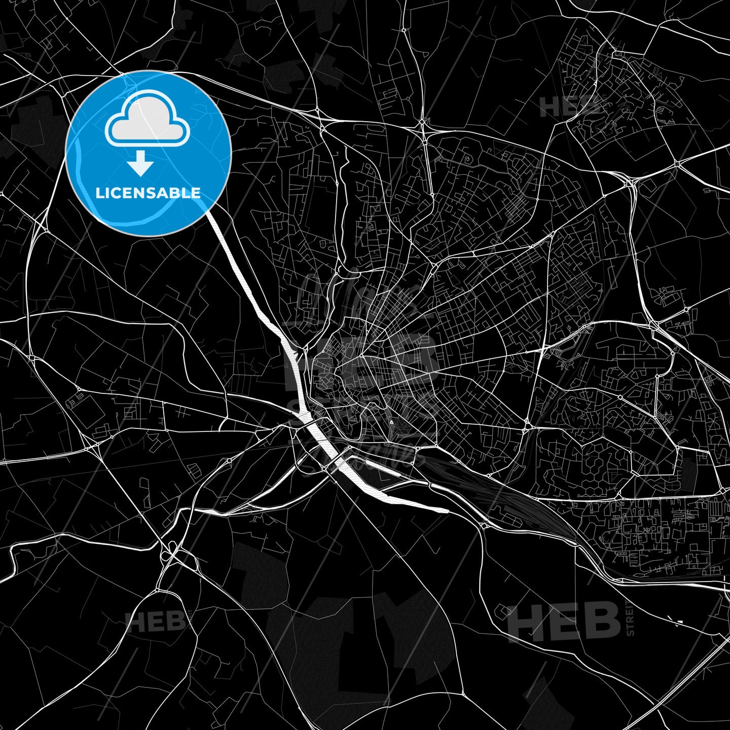 Béziers, France PDF map