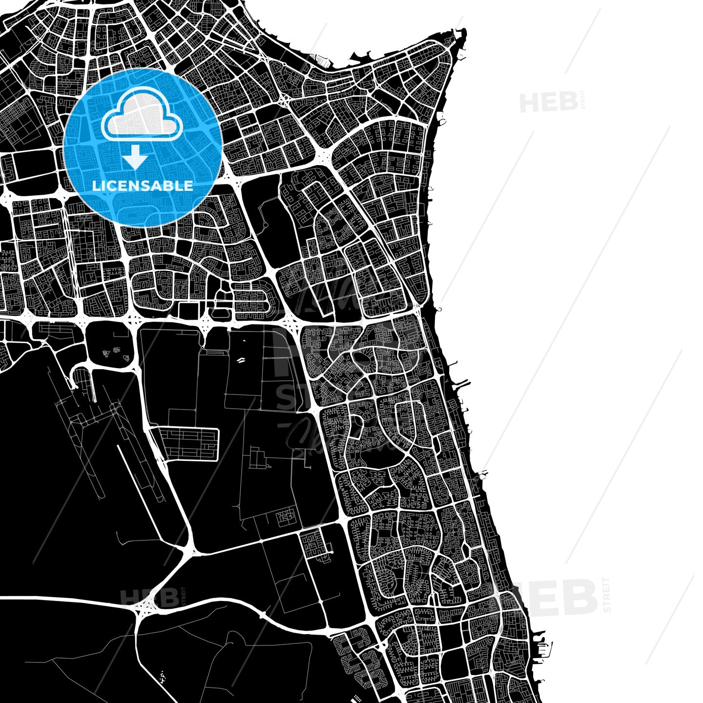 Şabāḩ as Sālim, Mubārak al Kabīr, Kuwait map