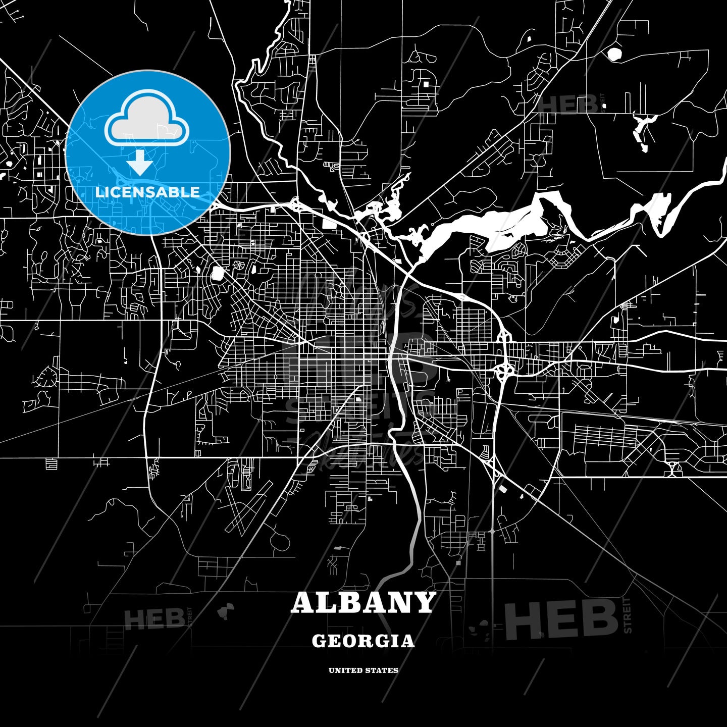 Albany, Georgia, USA map