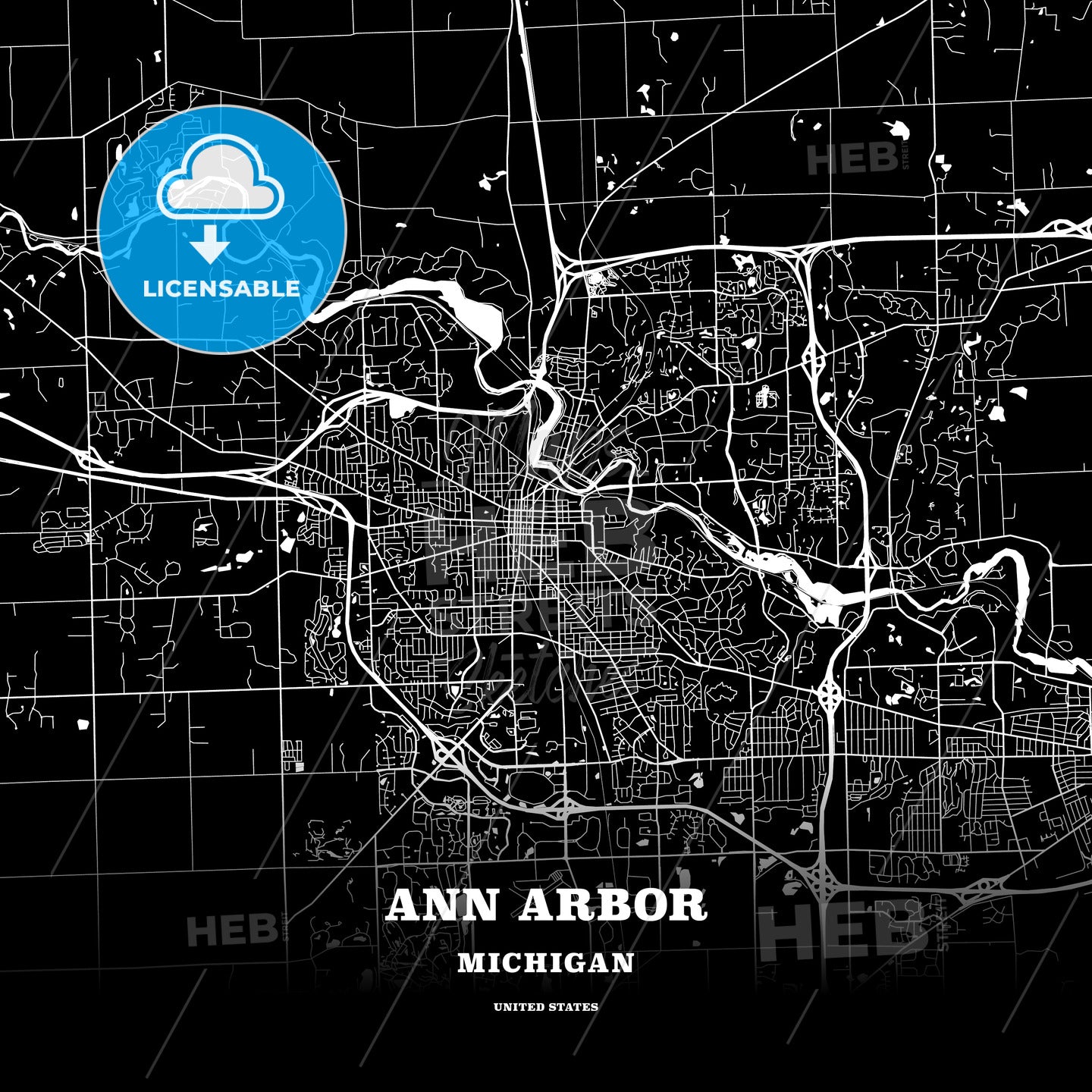Ann Arbor, Michigan, USA map