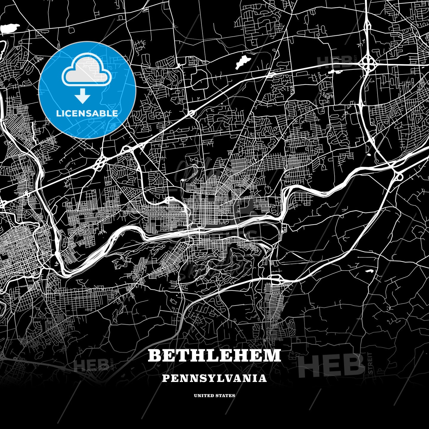 Bethlehem, Pennsylvania, USA map