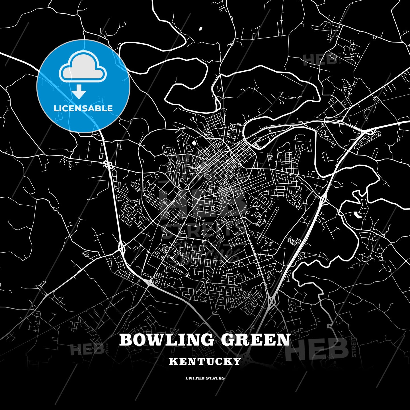 Bowling Green, Kentucky, USA map