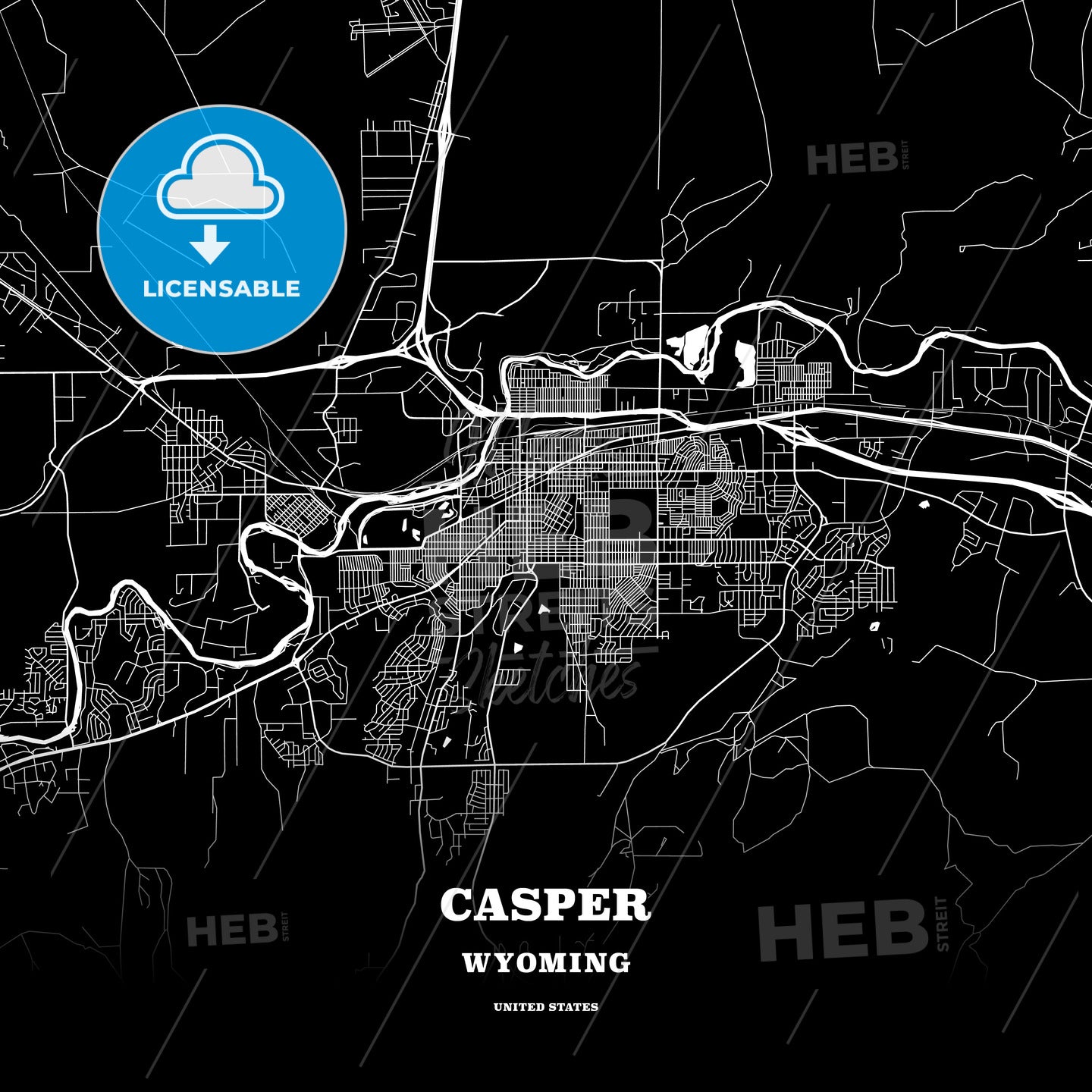 Casper, Wyoming, USA map