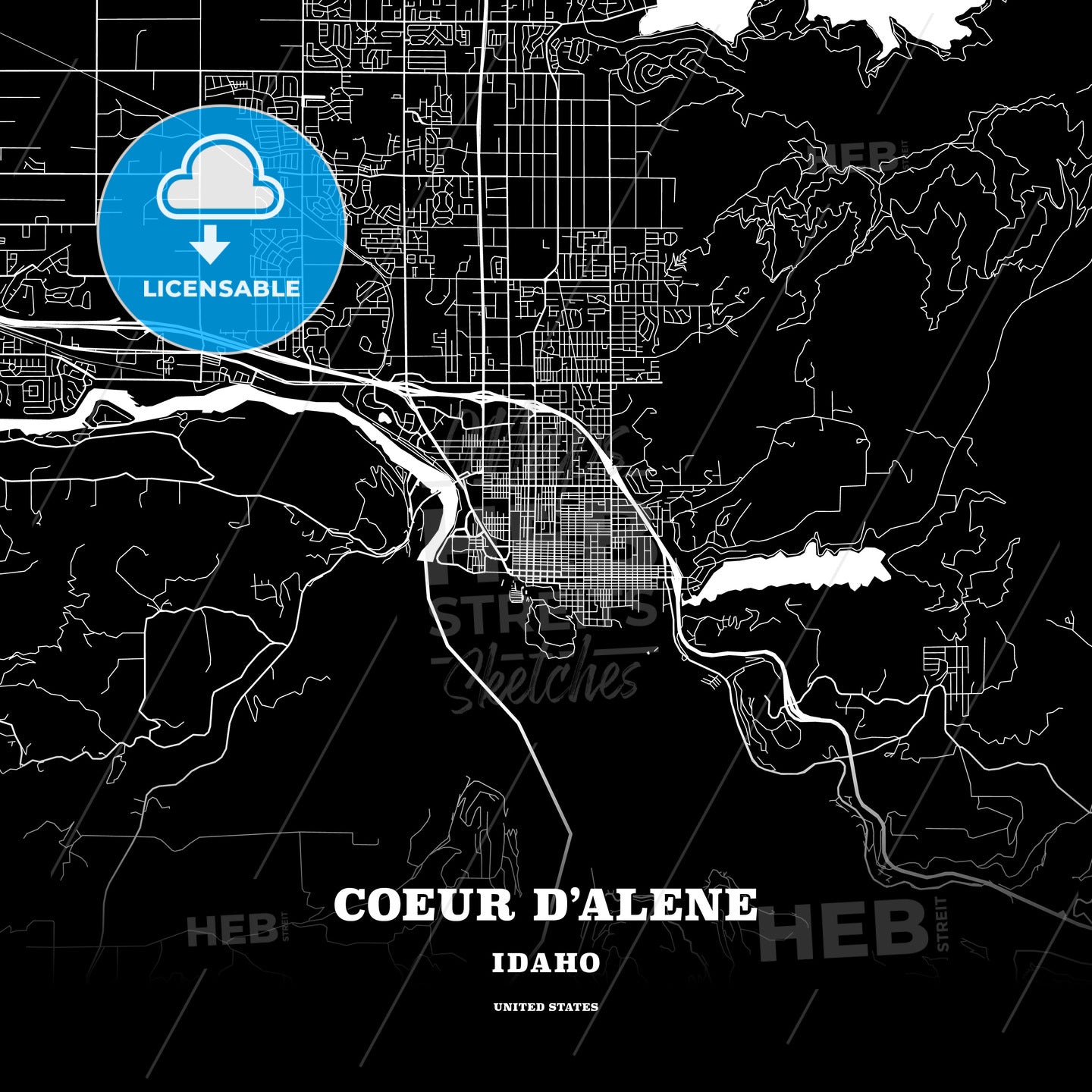 Coeur dAlene, map