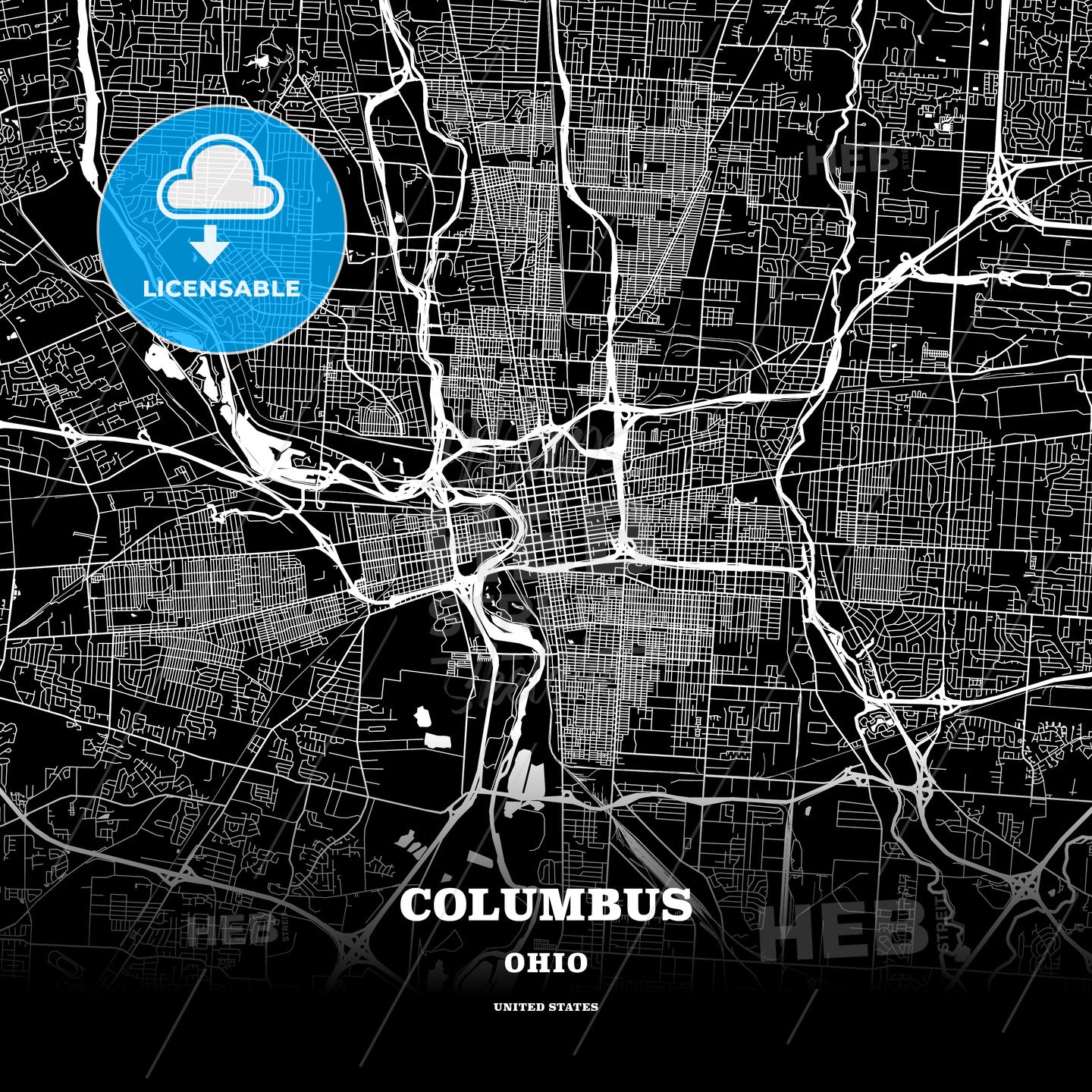 Columbus, Ohio, USA map