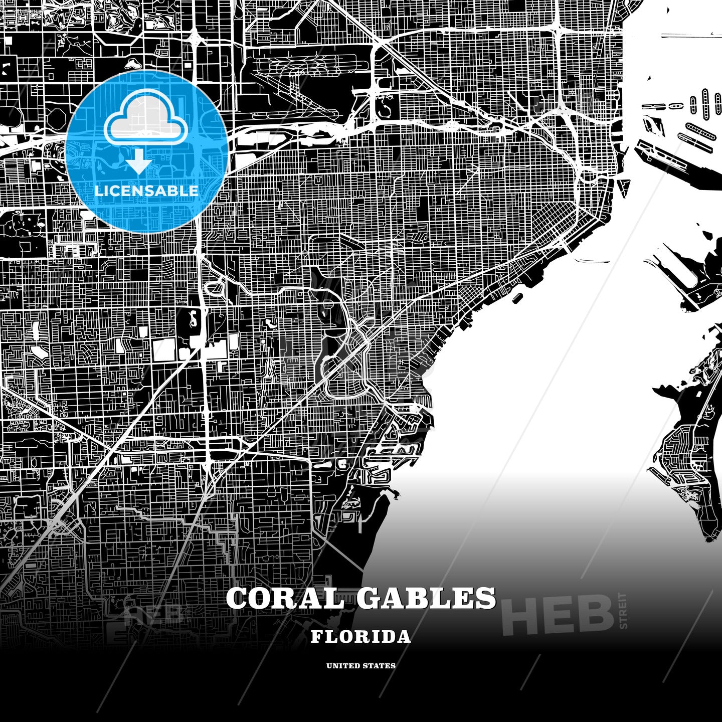 Coral Gables, Florida, USA map