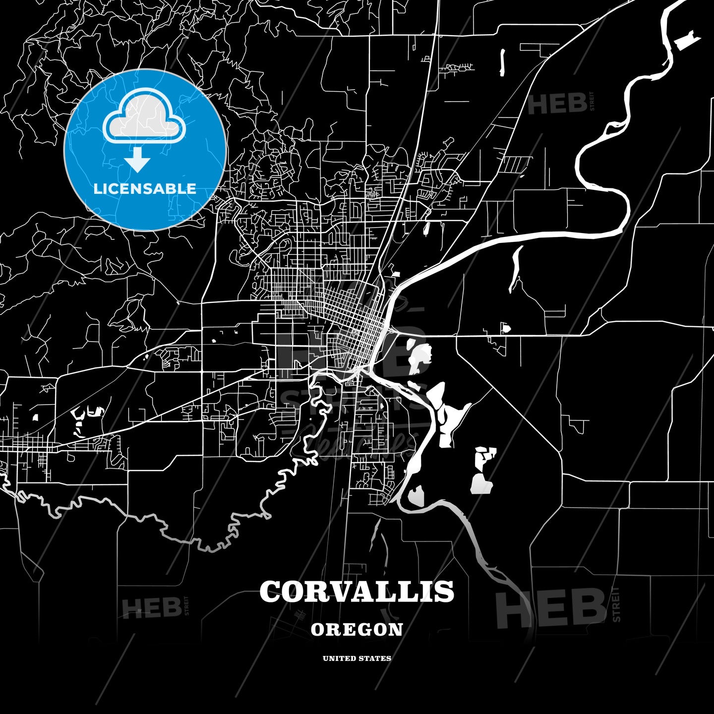 Corvallis, Oregon, USA map