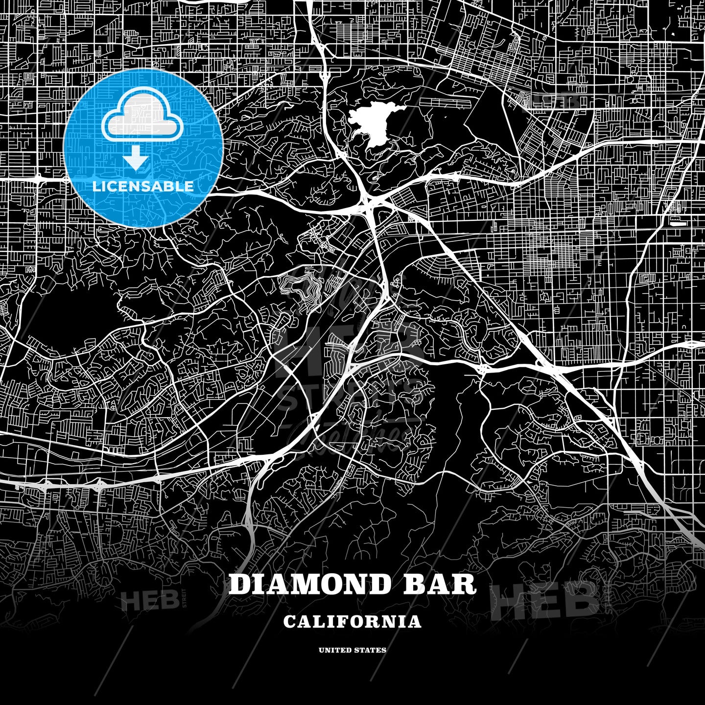 Diamond Bar, California, USA map
