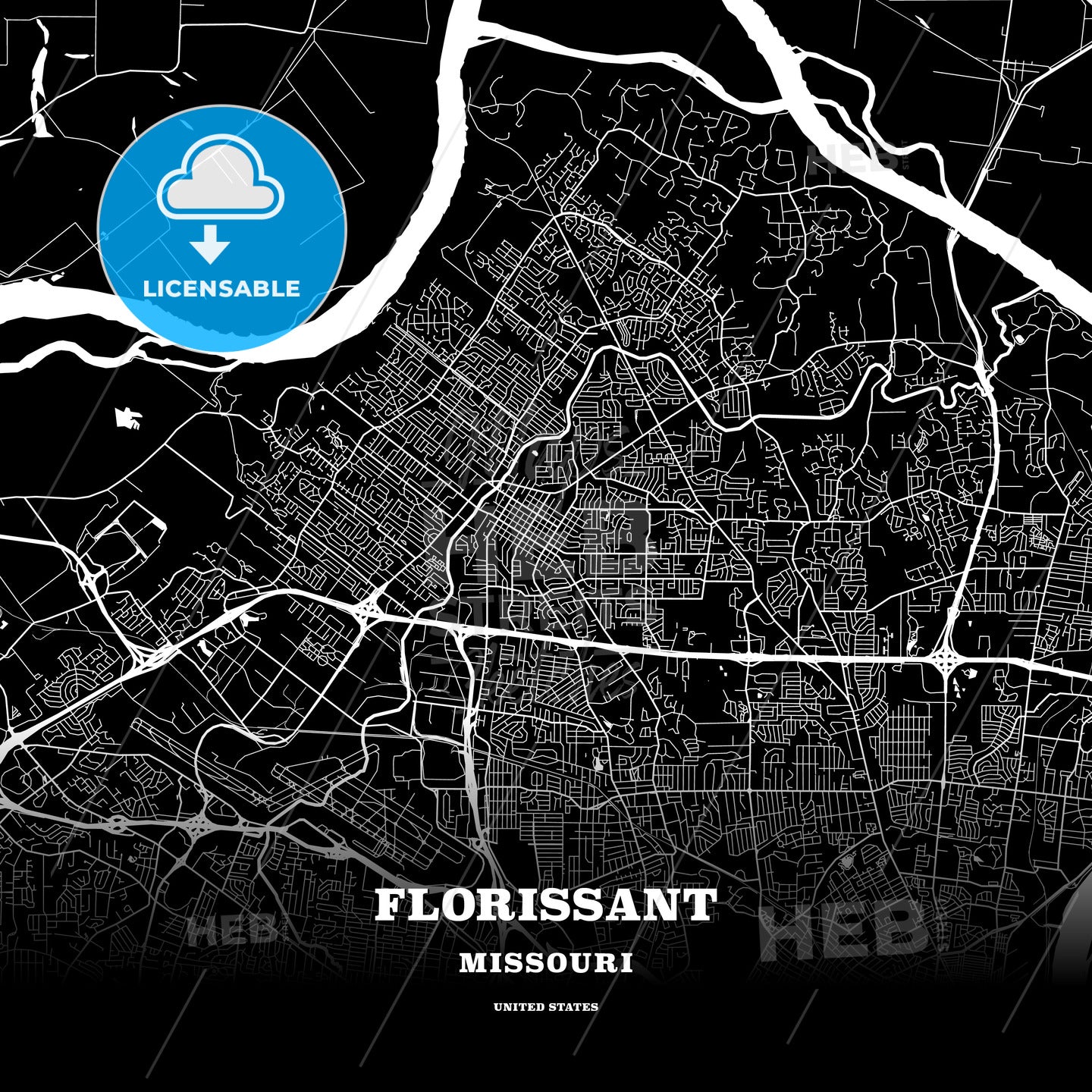 Florissant, Missouri, USA map