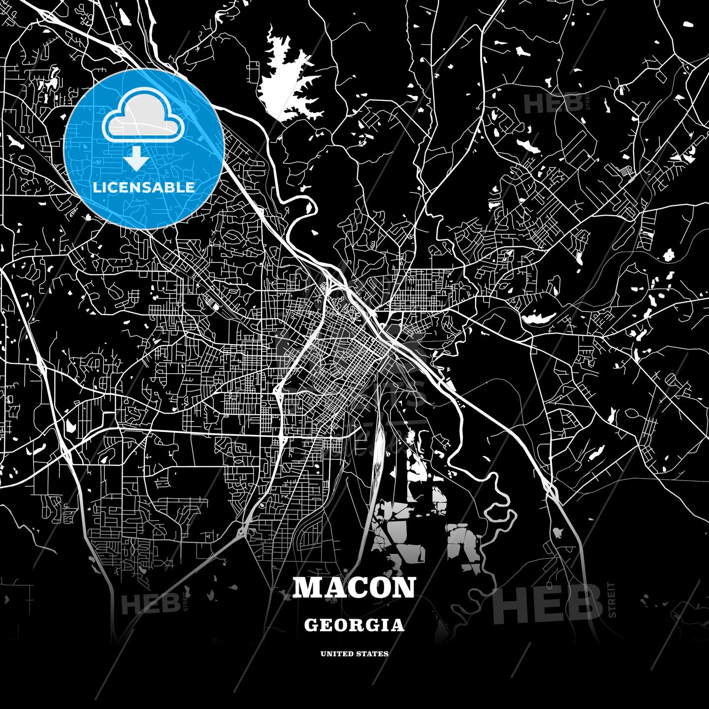 Macon, Georgia, USA map