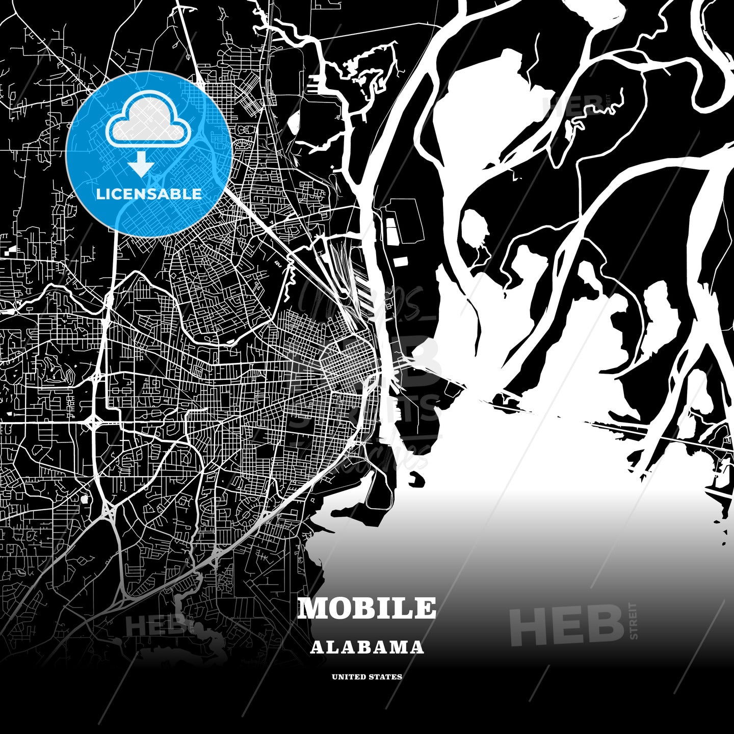 Mobile, Alabama, USA map