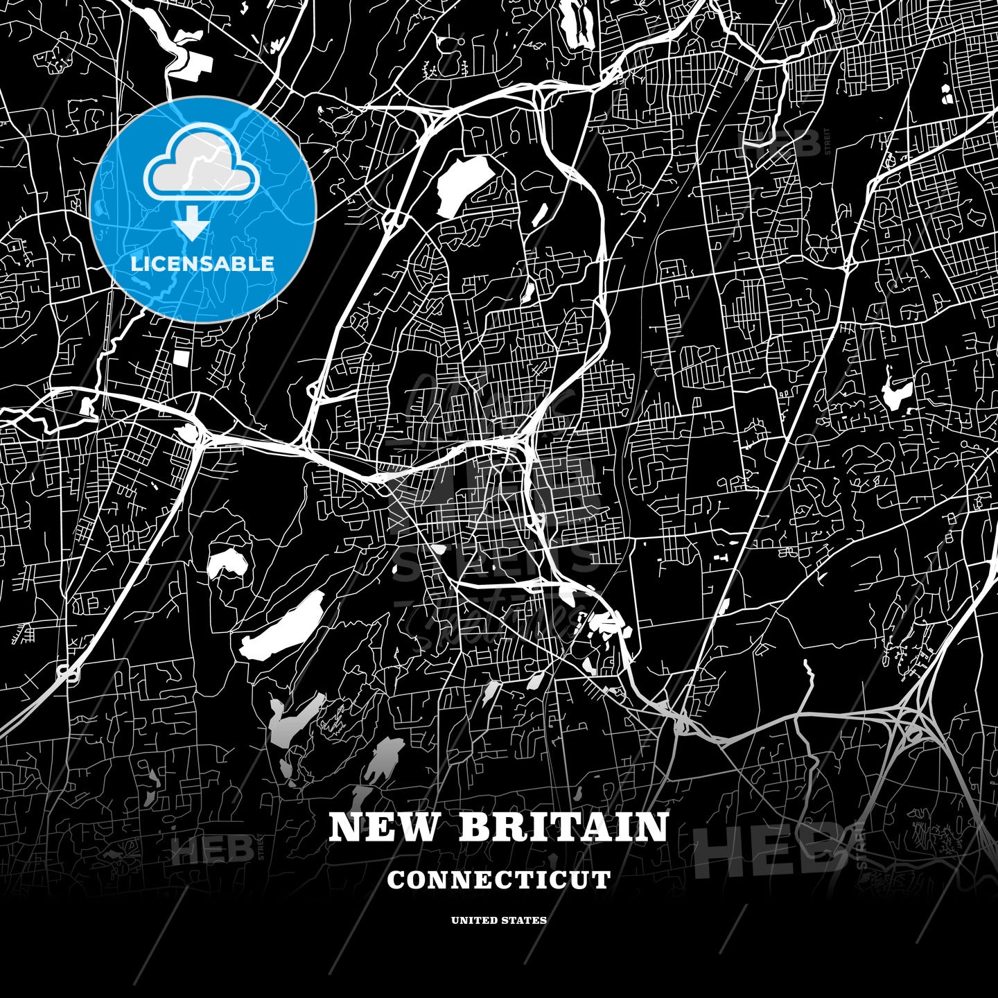 New Britain, Connecticut, USA map