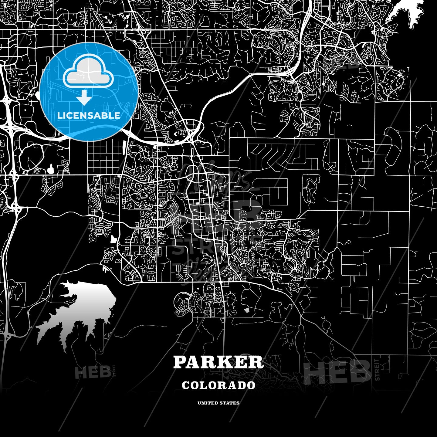Parker, Colorado, USA map