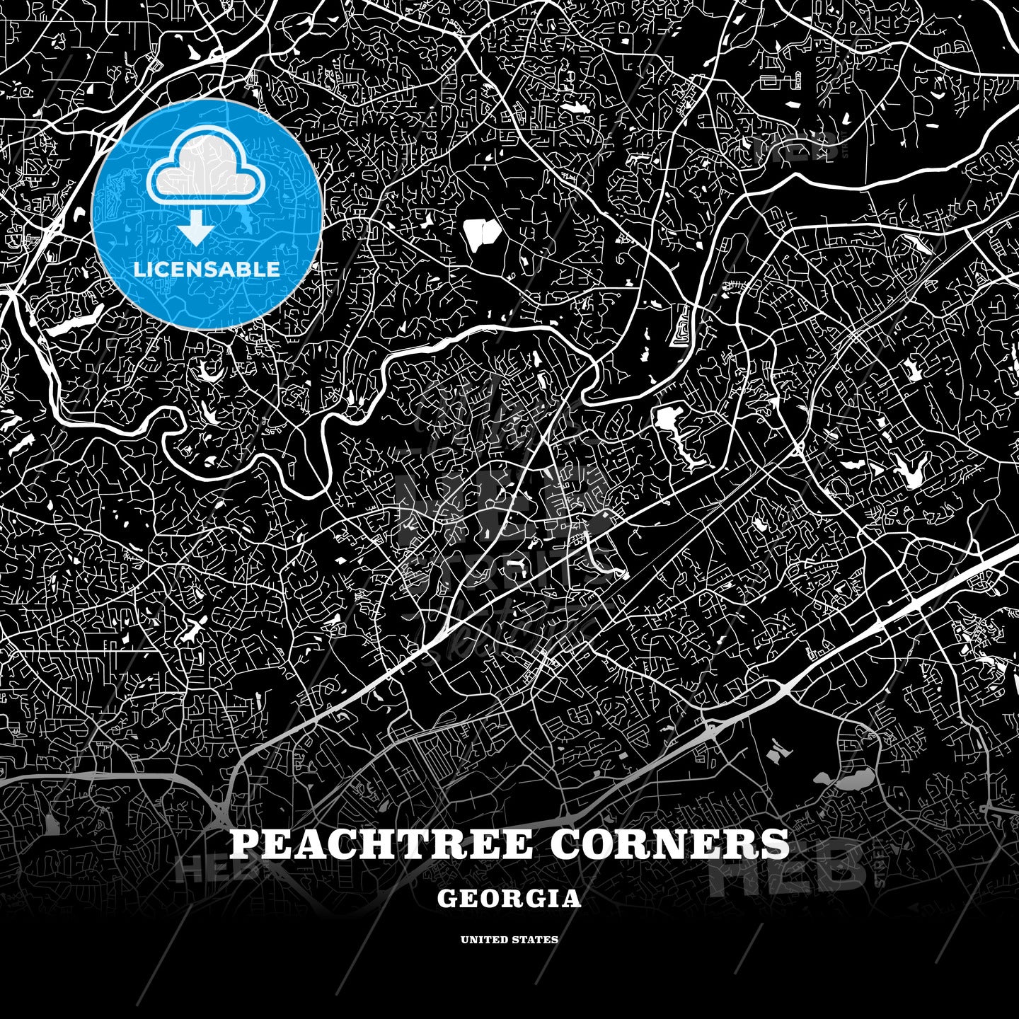 Peachtree Corners, Georgia, USA map