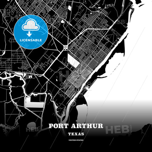 Port Arthur, Texas, USA map