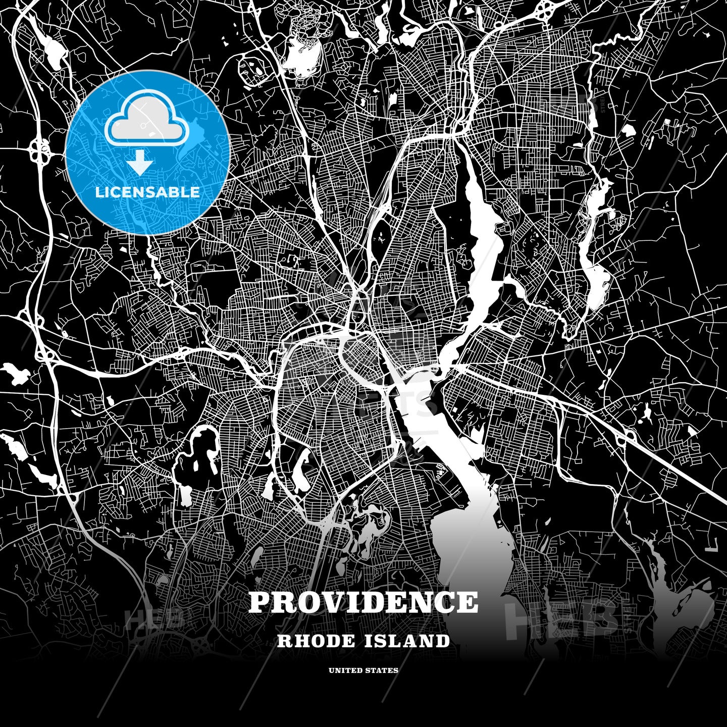 Providence, Rhode Island, USA map