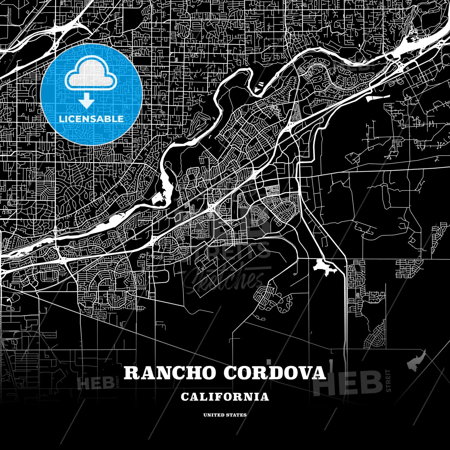 Rancho Cordova, California, USA map