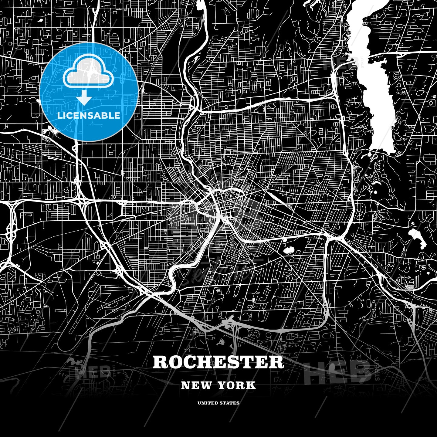 Rochester, New York, USA map