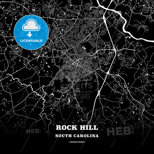 Rock Hill, South Carolina, USA map