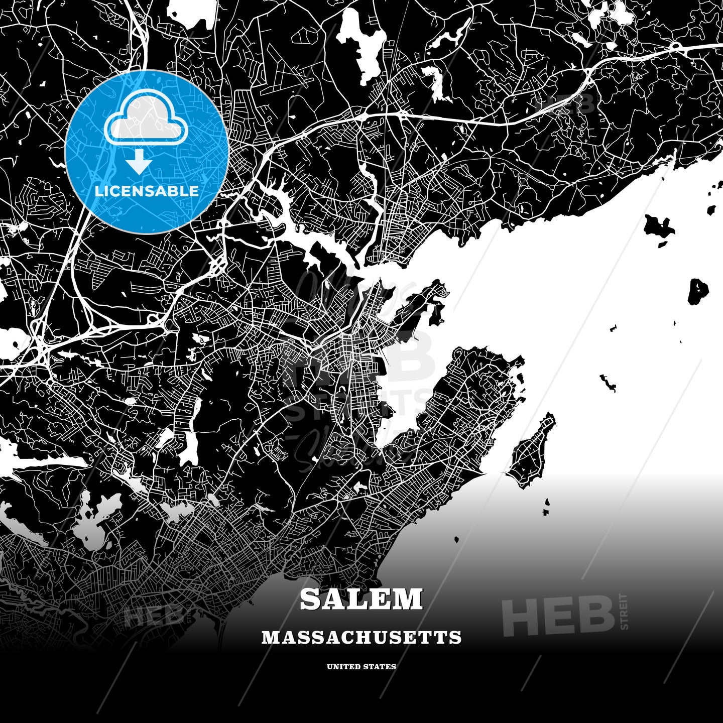 Salem, Massachusetts, USA map