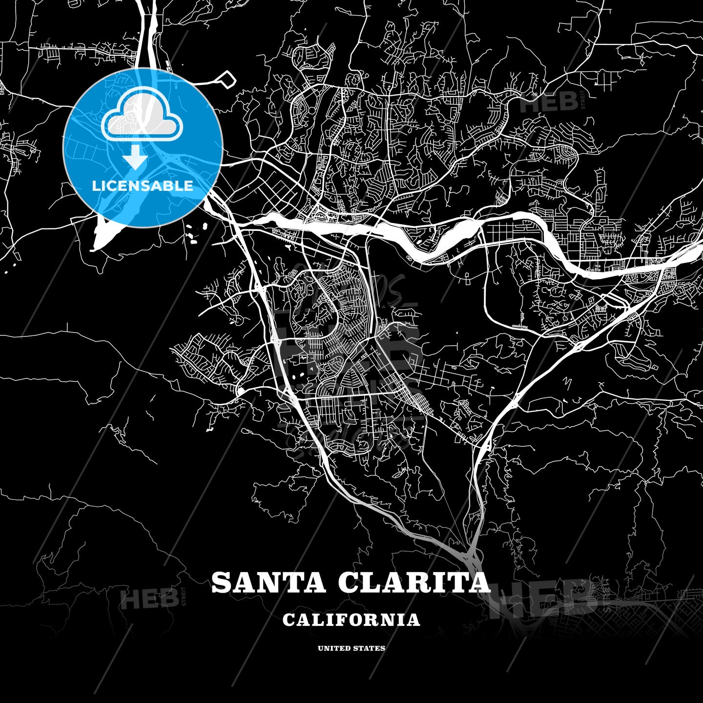 Santa Clarita, California, USA map