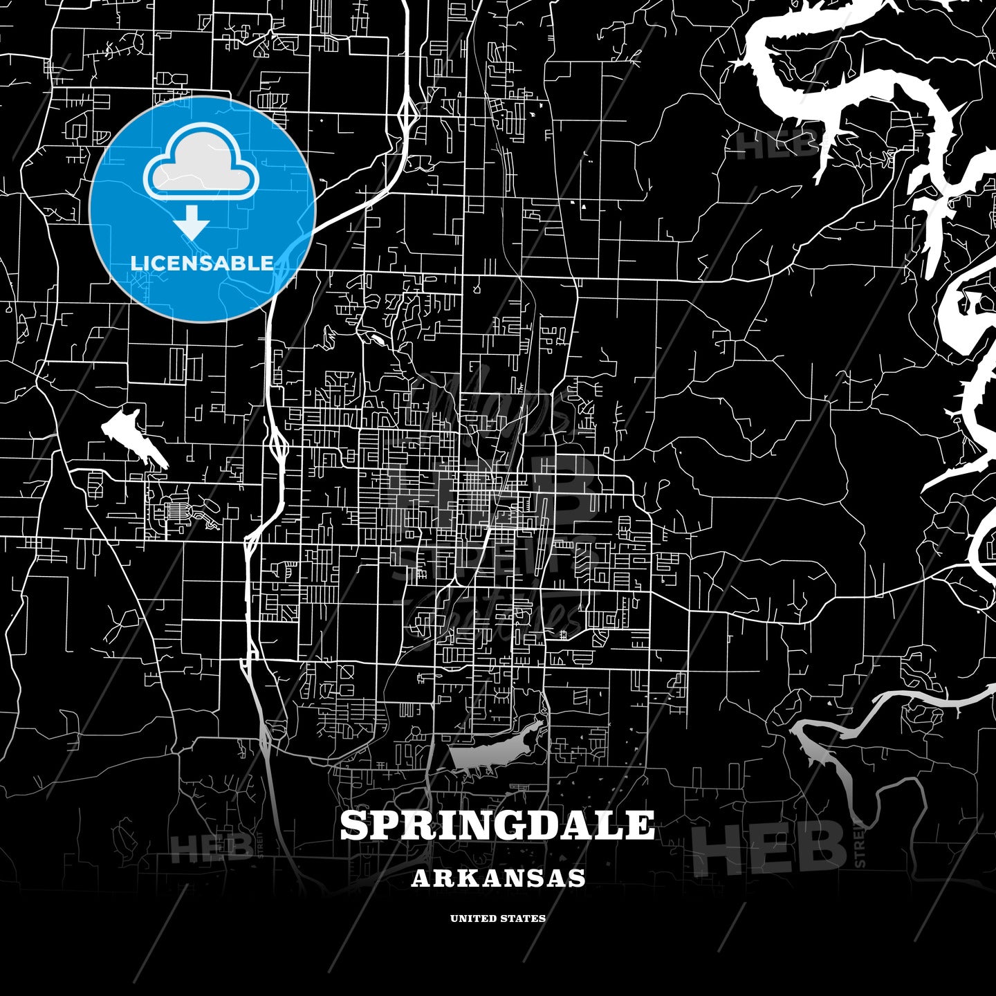 Springdale, Arkansas, USA map