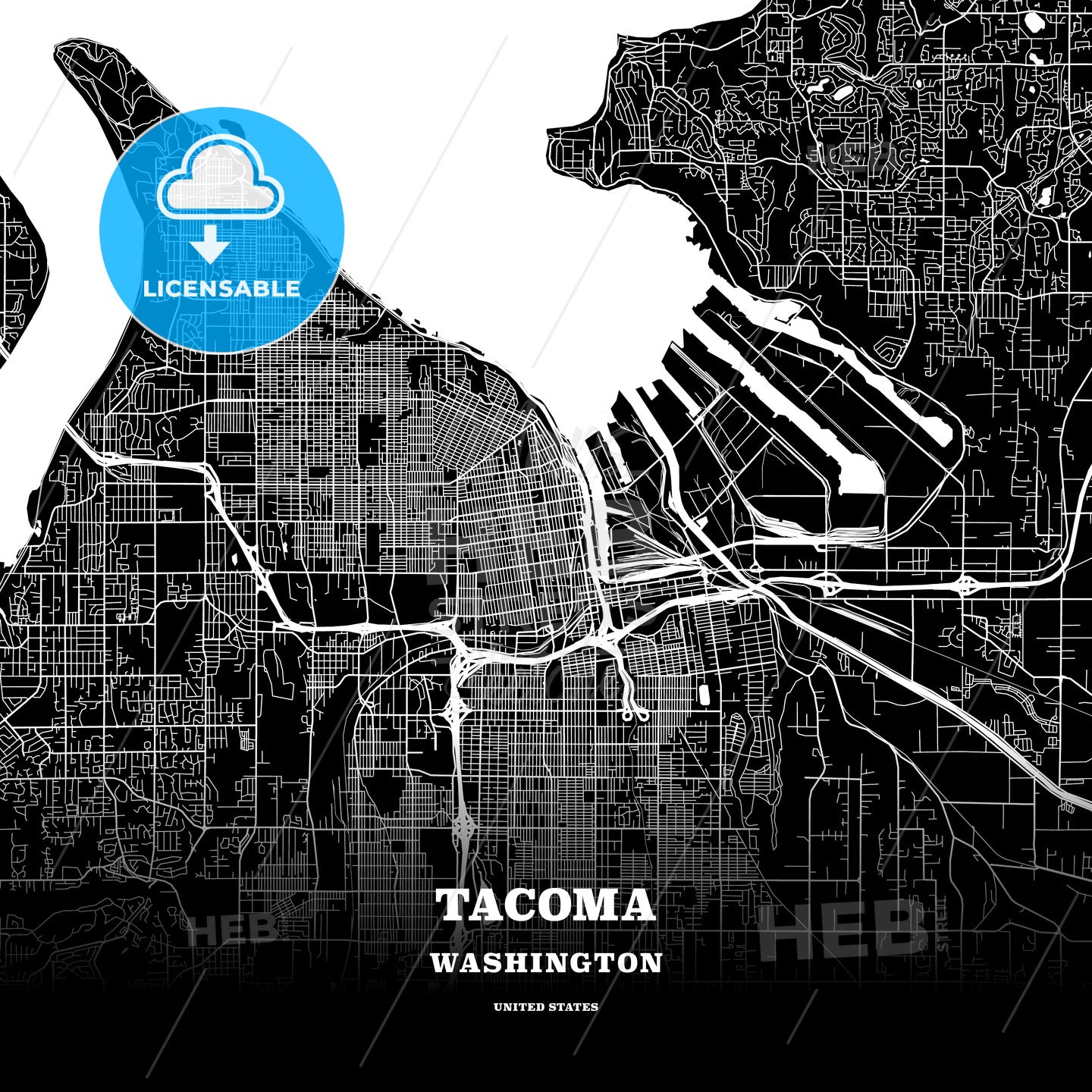 Tacoma, Washington, USA map