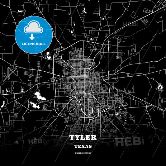 Tyler, Texas, USA map