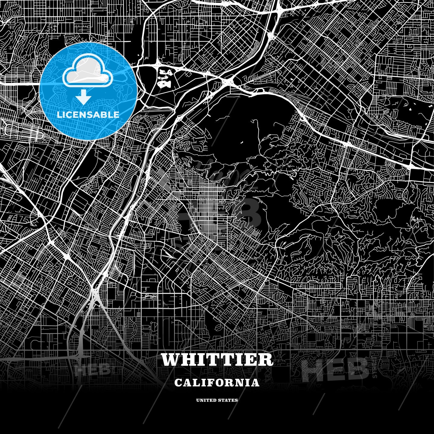 Whittier, California, USA map