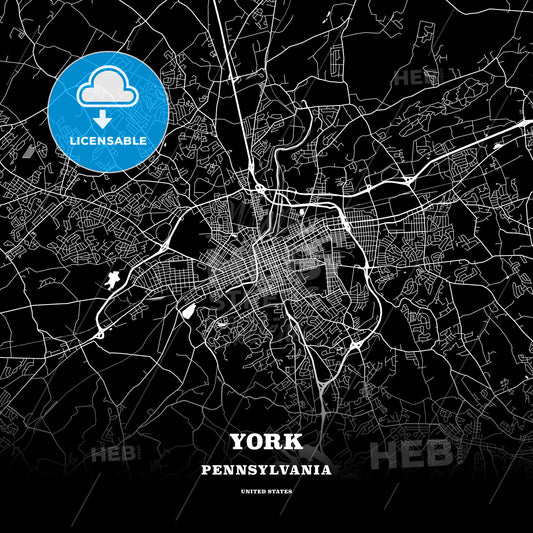 York, Pennsylvania, USA map
