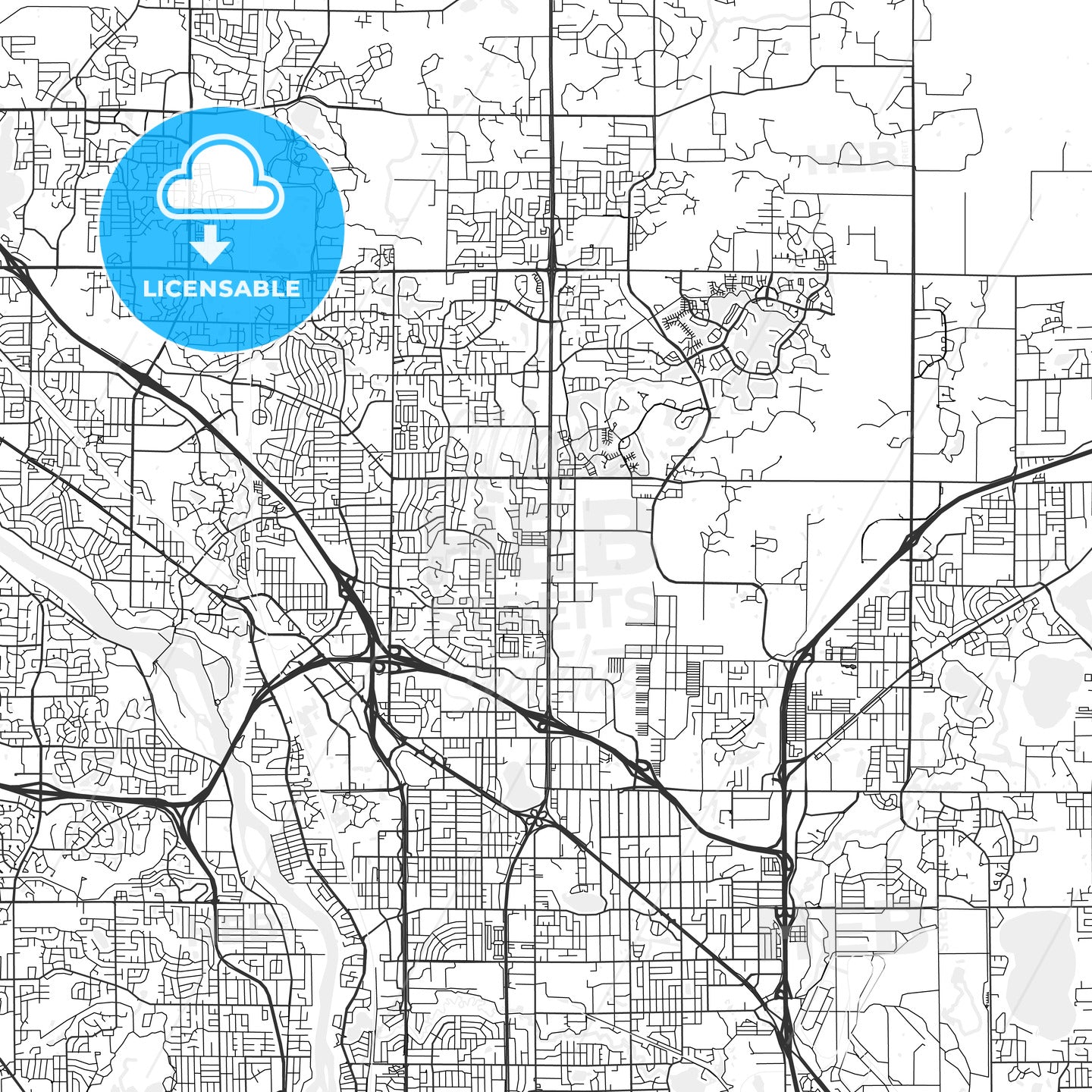 Blaine, Minnesota - Area Map - Light