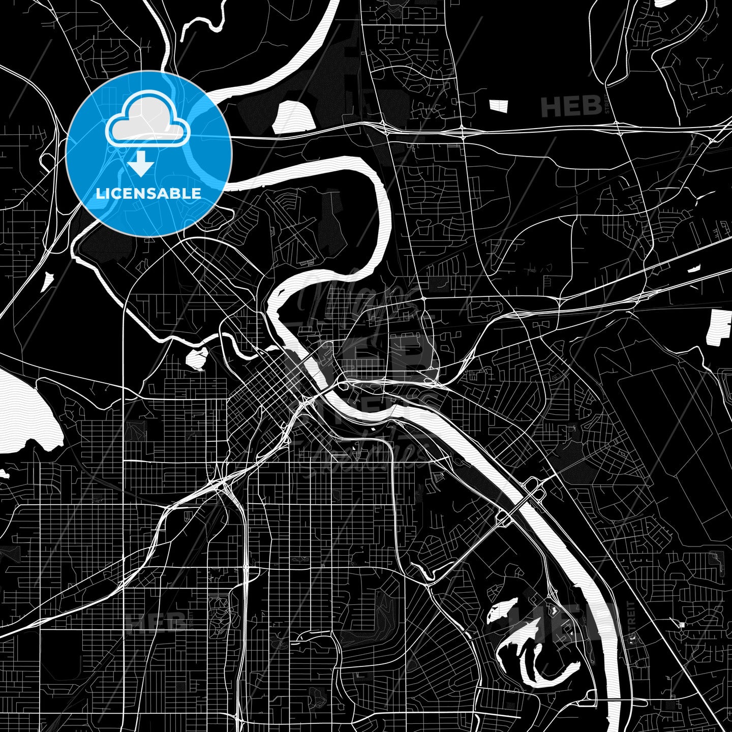 Bossier City, Louisiana, United States, PDF map
