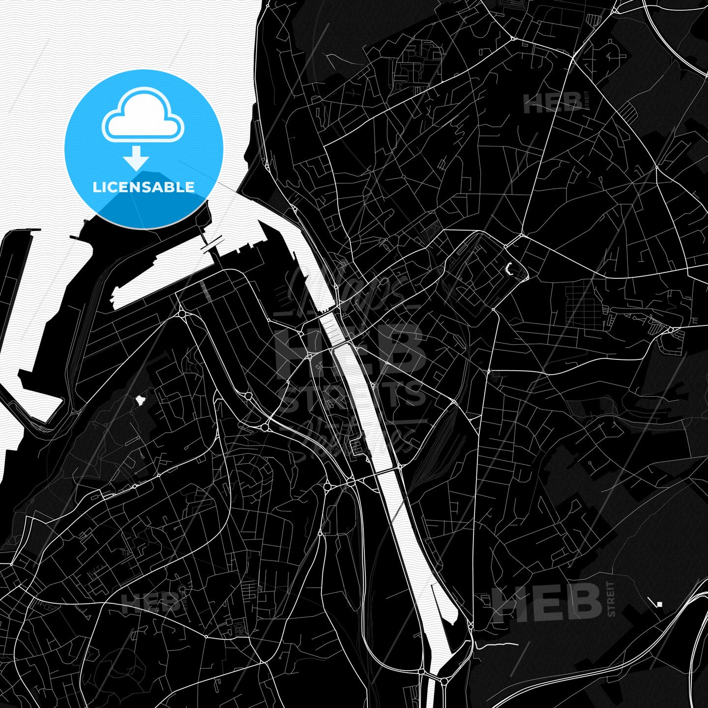 Boulogne-sur-Mer, France PDF map