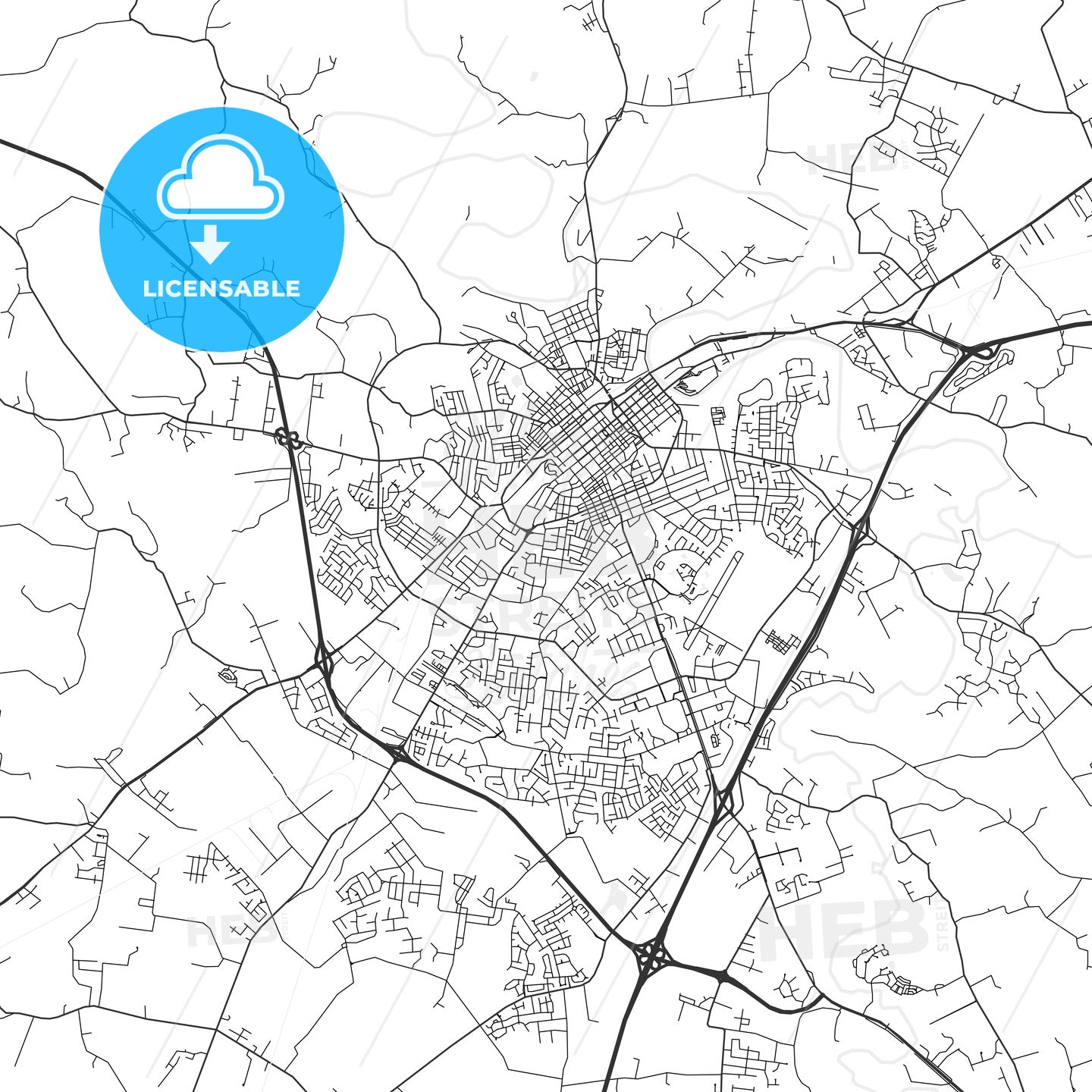 Bowling Green, Kentucky - Area Map - Light