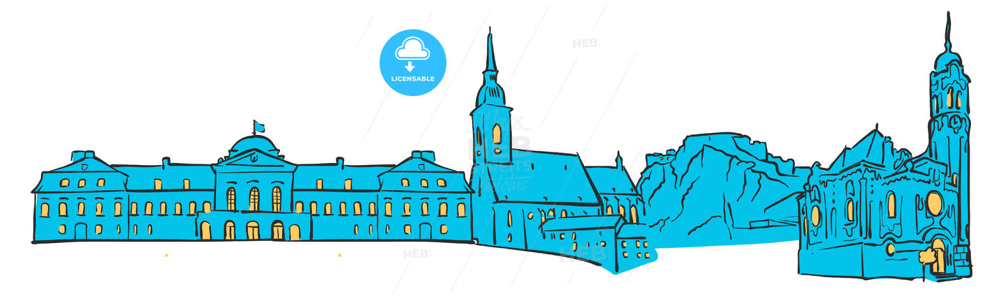 Bratislava, Slovakia, Colored Panorama – instant download