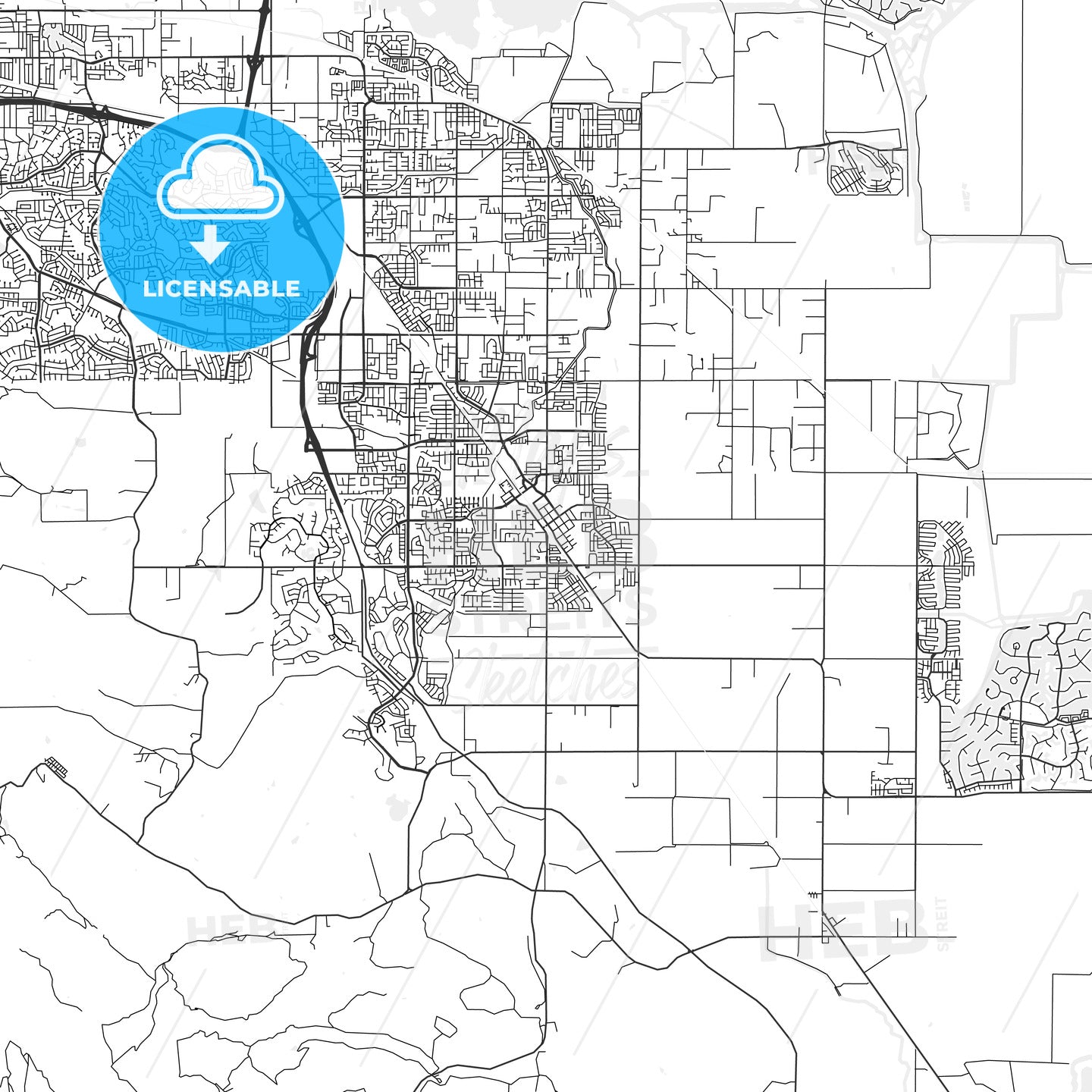 Brentwood, California - Area Map - Light