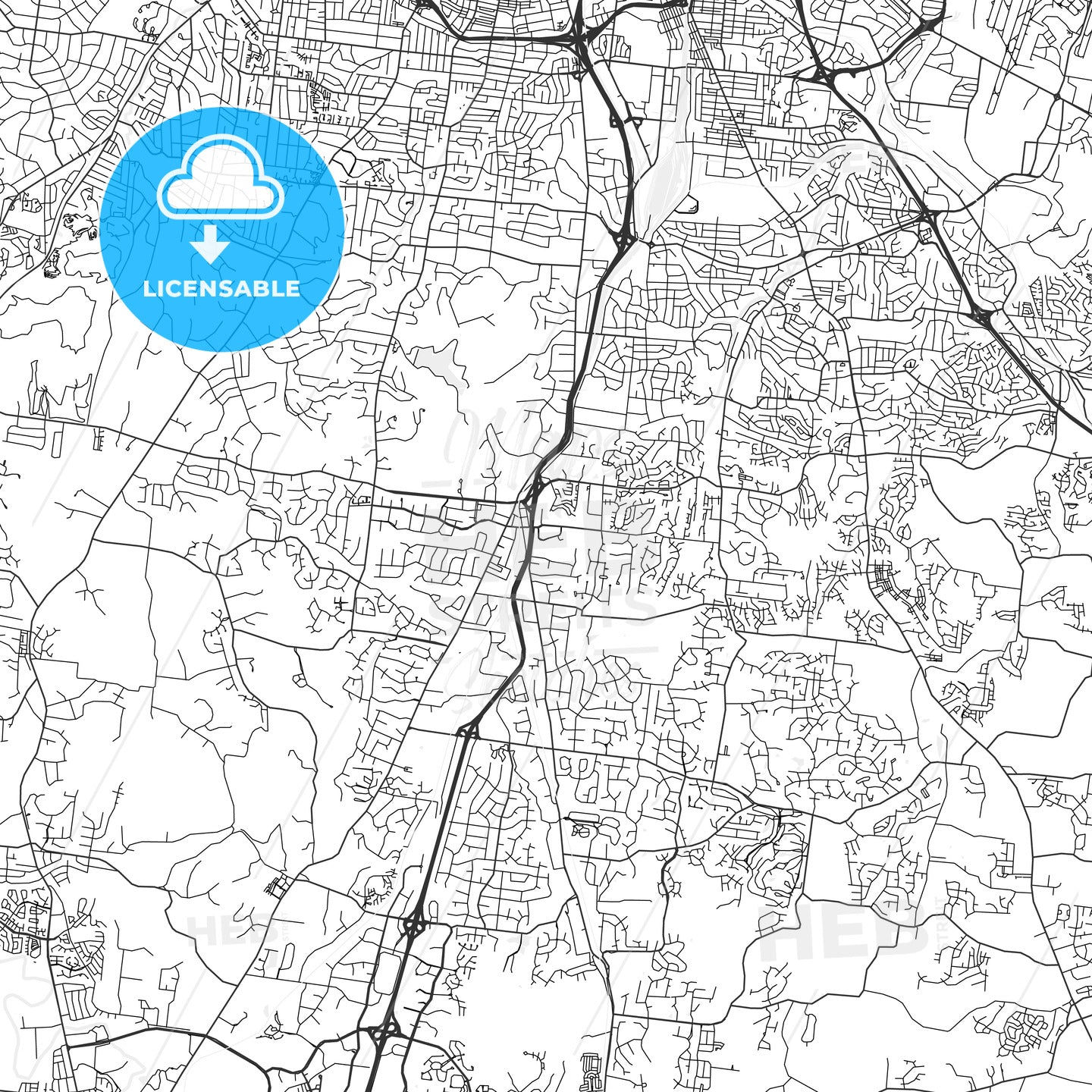 Brentwood, Tennessee - Area Map - Light