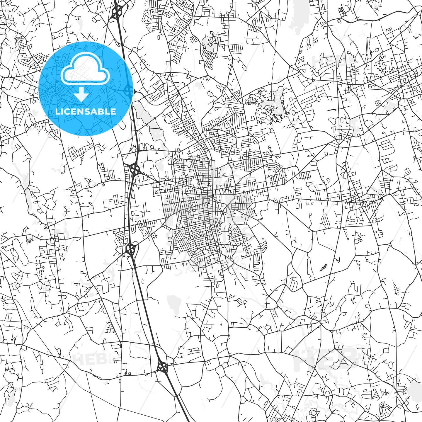 Brockton, Massachusetts - Area Map - Light