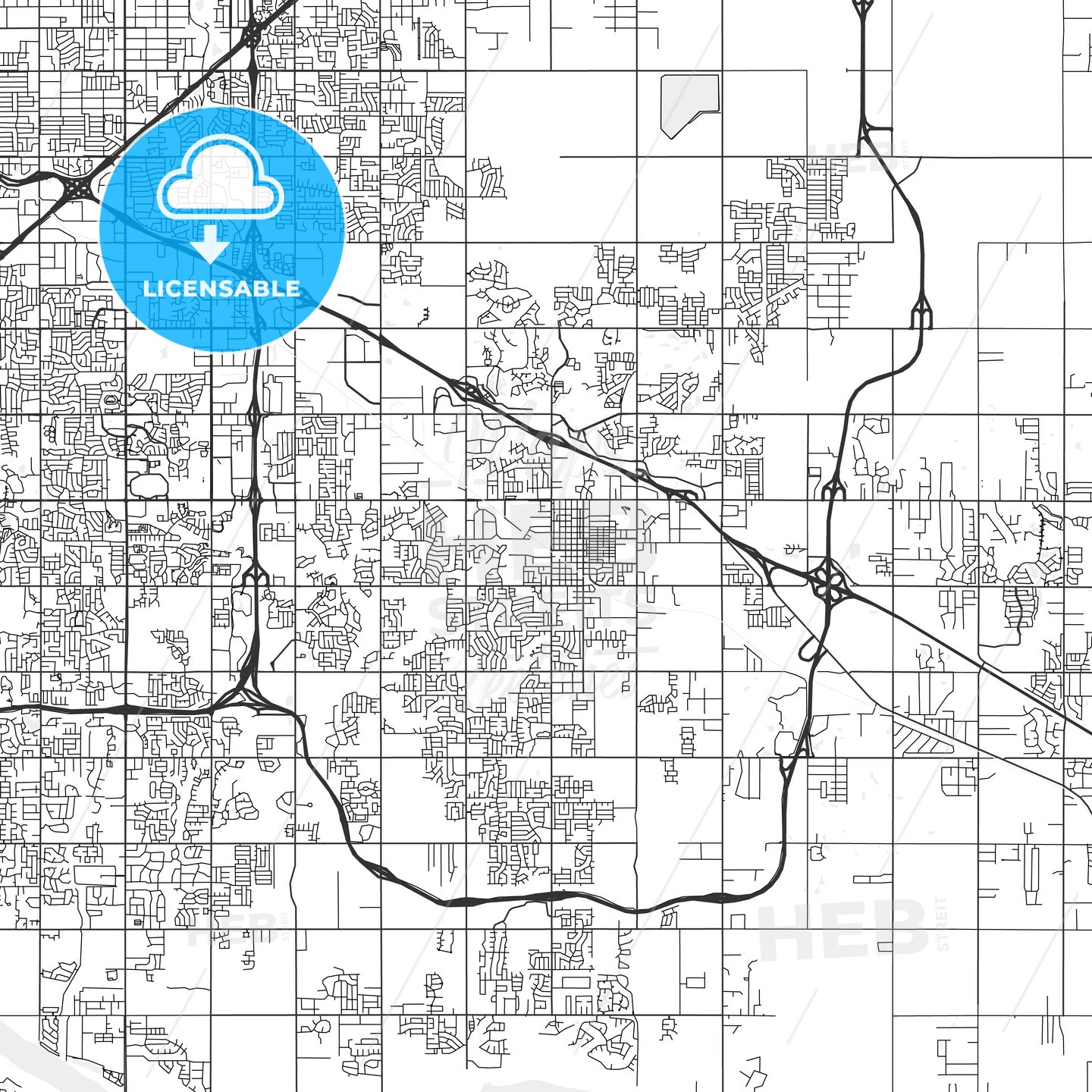 Broken Arrow, Oklahoma - Area Map - Light