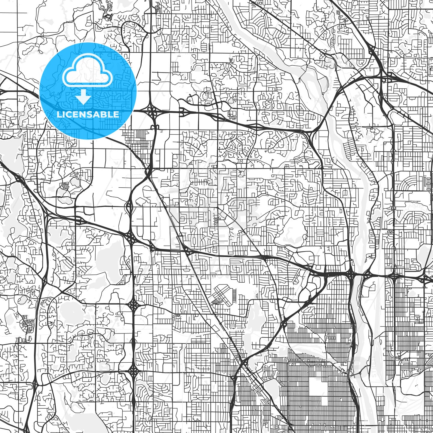 Brooklyn Park, Minnesota - Area Map - Light