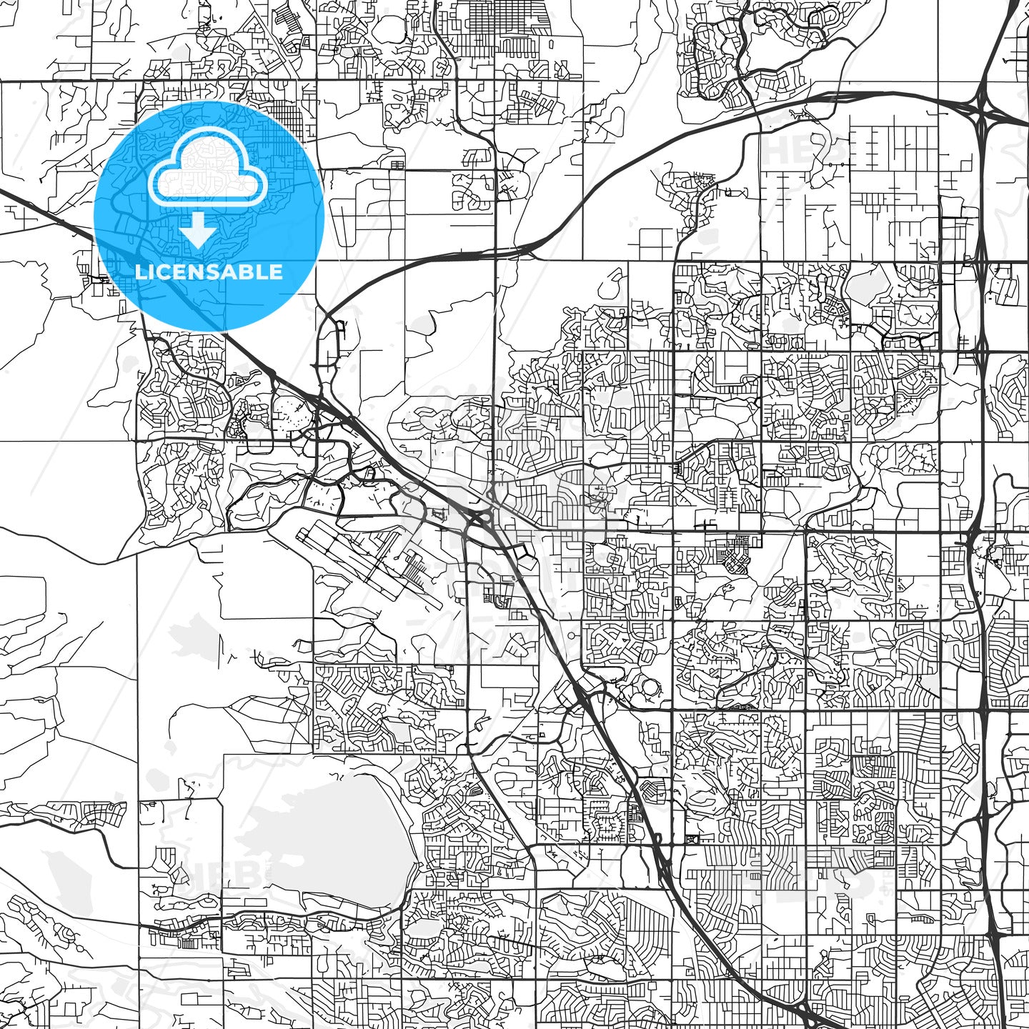 Broomfield, Colorado - Area Map - Light