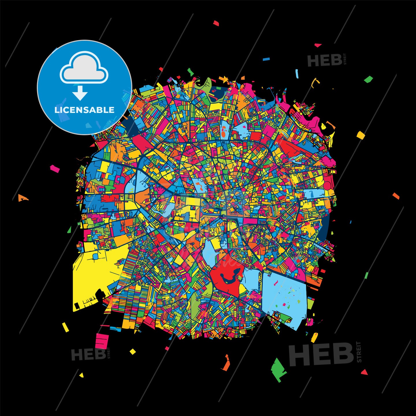 Bucharest, Romania, Colorful Artmap