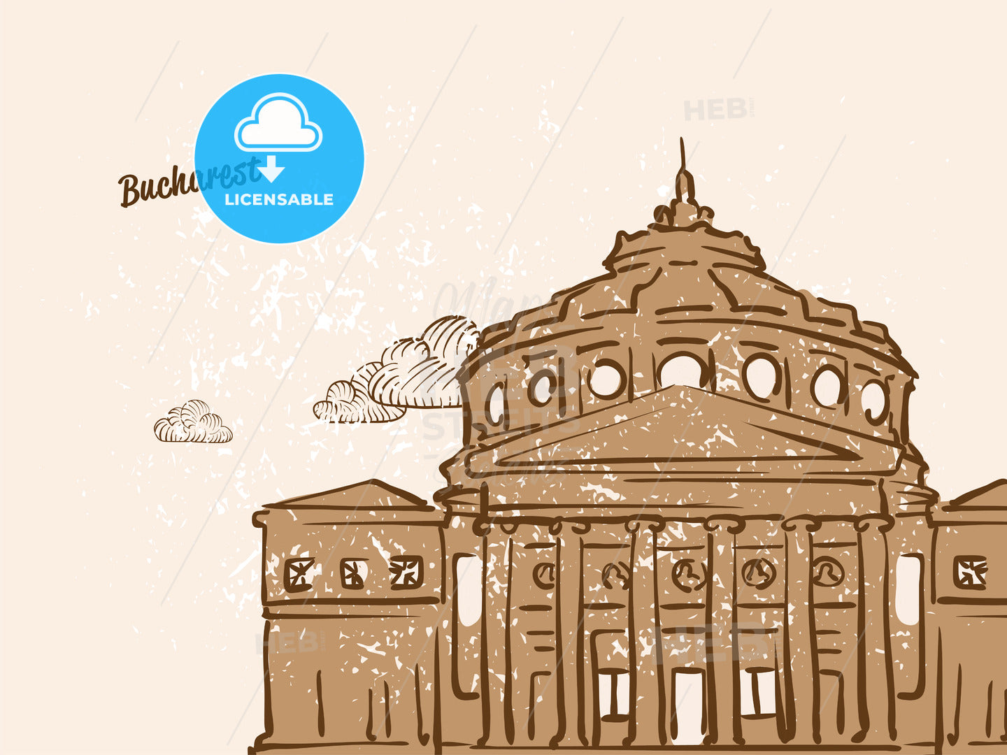 Bucharest, Romania, Greeting Card – instant download