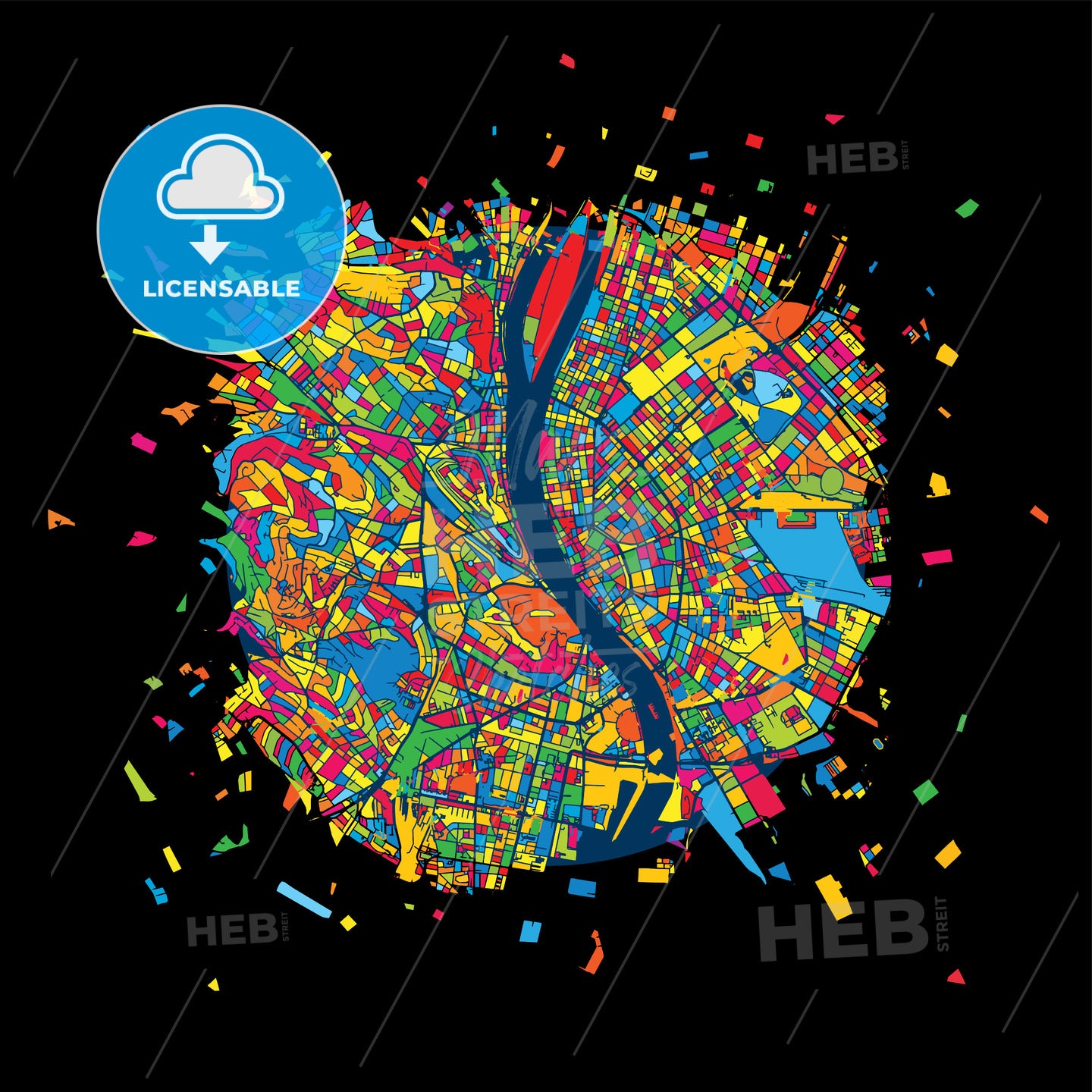 Budapest, Hungary, Colorful Artmap