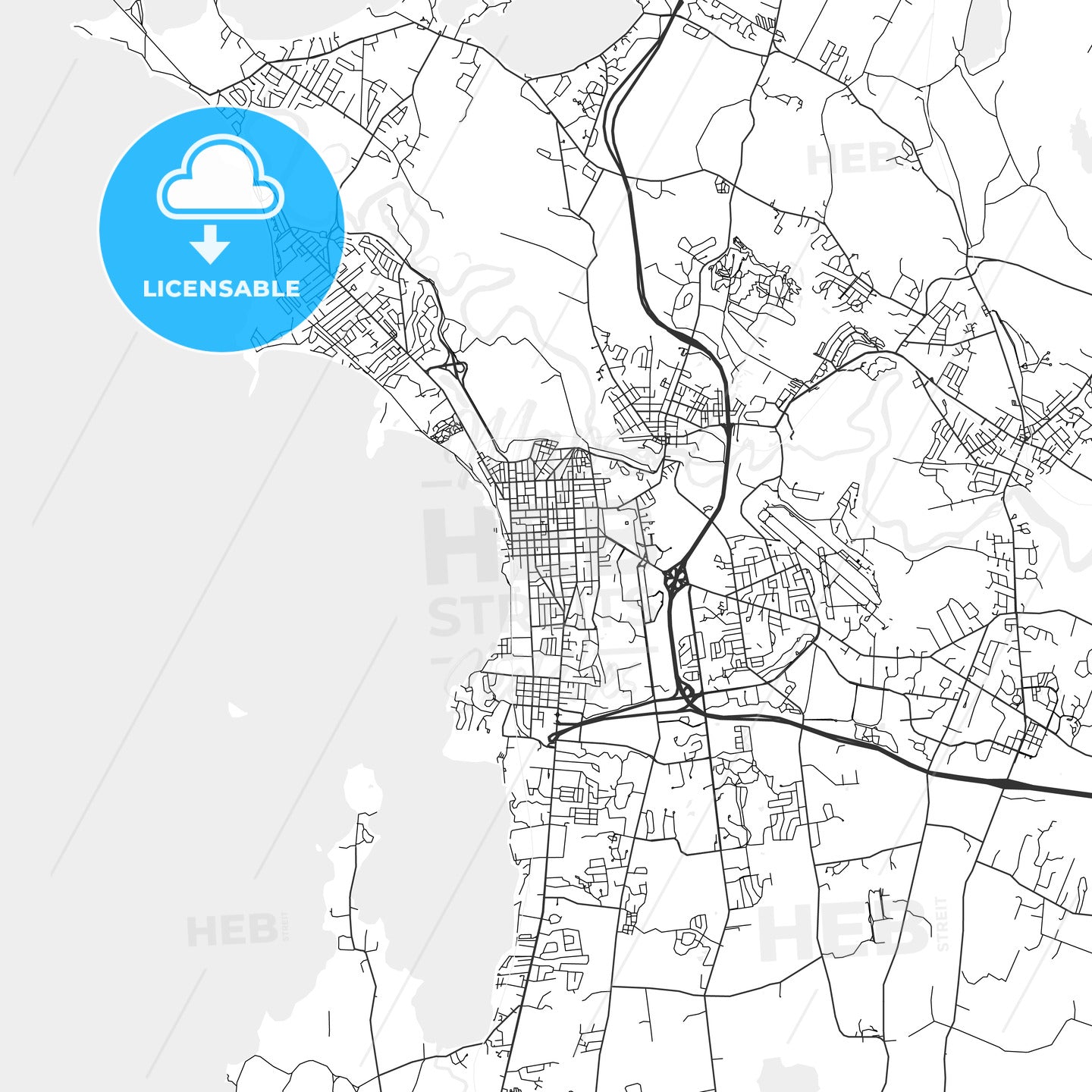 Burlington, Vermont - Area Map - Light