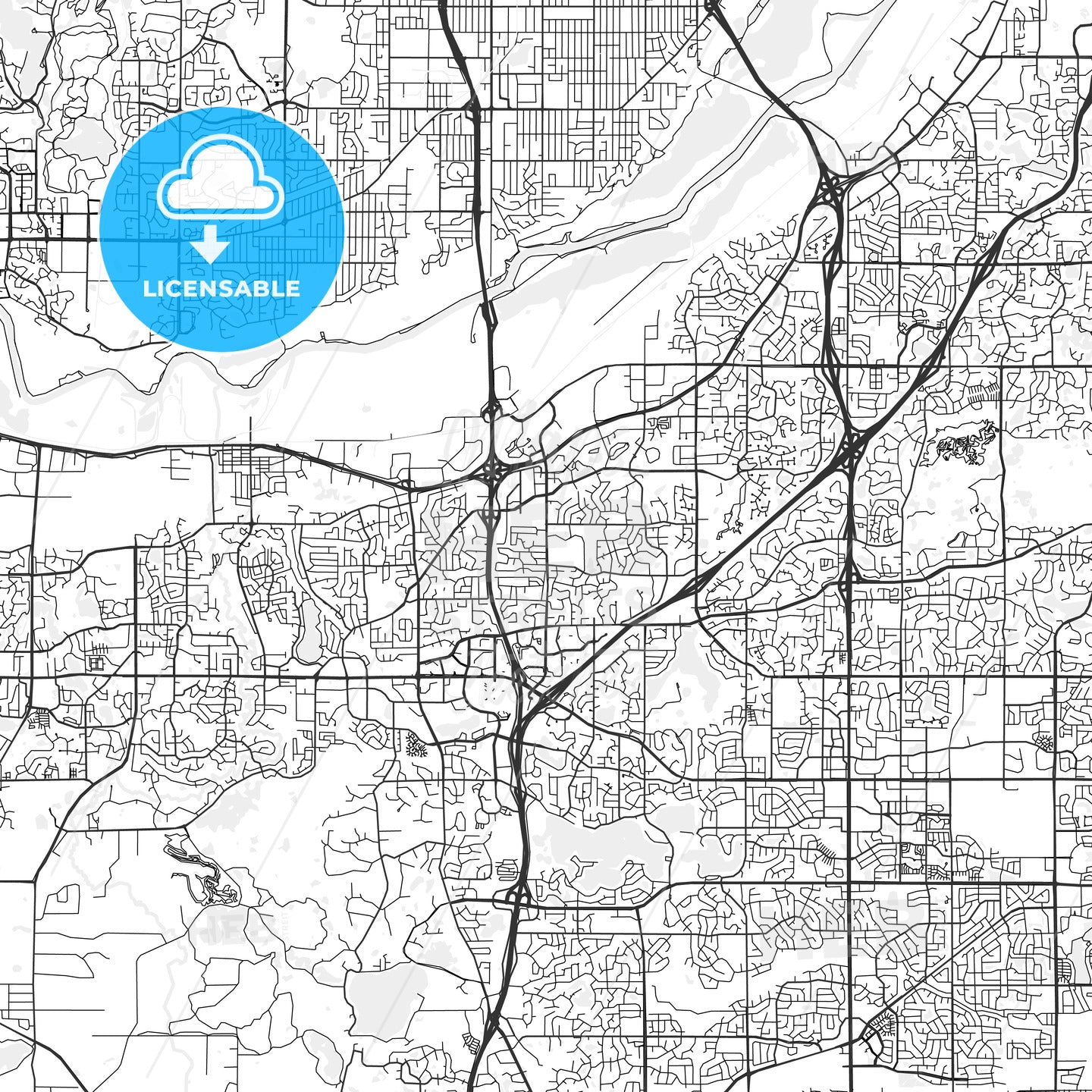Burnsville, Minnesota - Area Map - Light